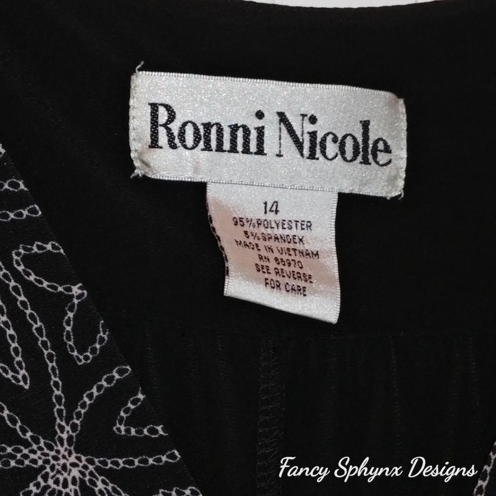 Ronnie Nicole Size 14 Black & White Dress - Picture 5 of 5